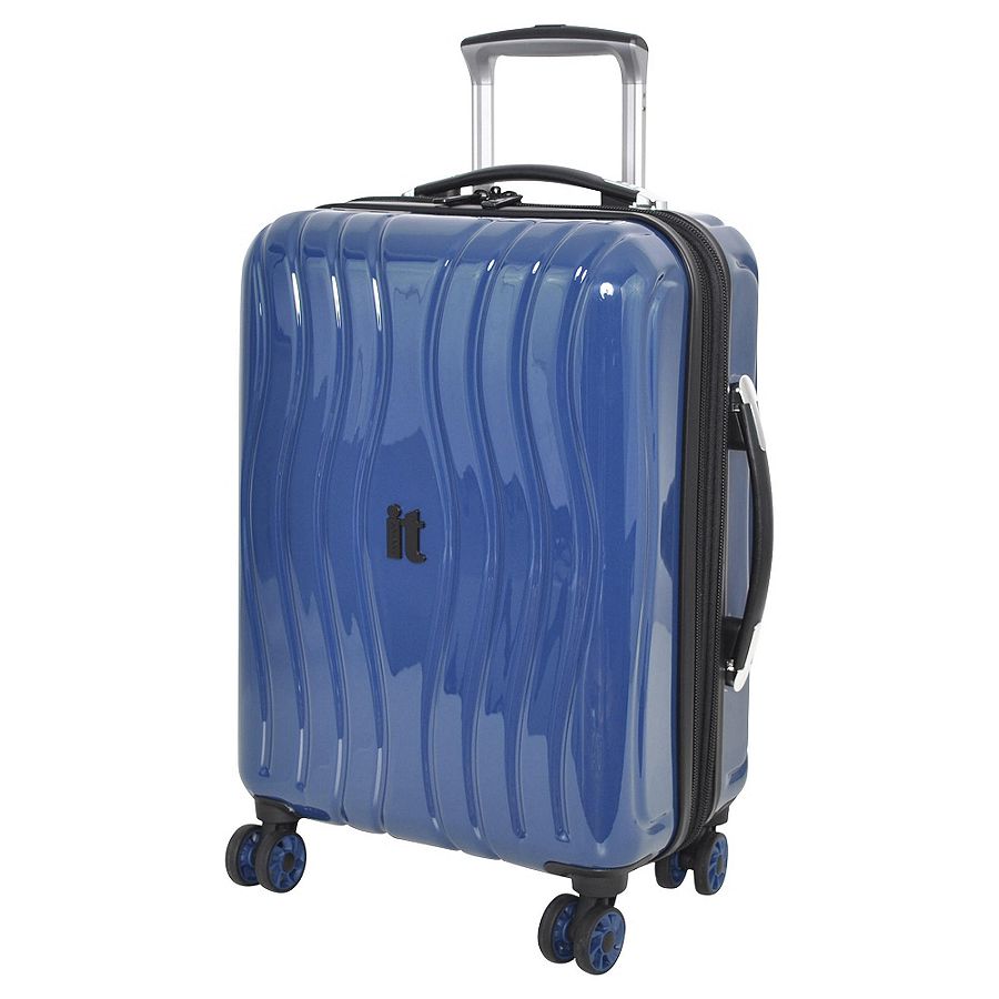 NEW IT Luggage Gloss 8 Wheel Hard Shell Cabin Case Poseidon Blue eBay